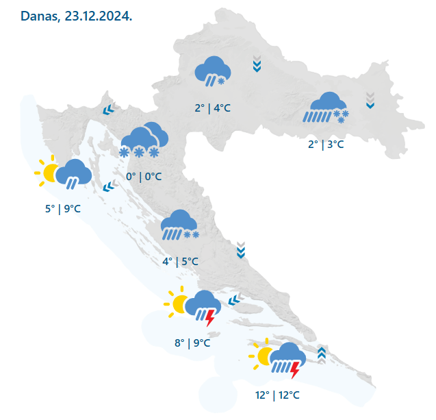 Dijelove Hrvatske zatrpao gusti snijeg, očekuje ga se još! U BiH deseci tisuća ostali bez struje...