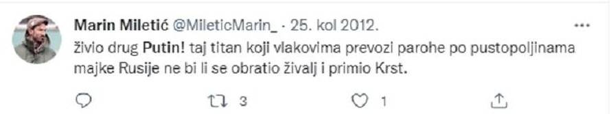 Mostov Miletić koji bi 'čistio' Hrvatsku ovako je pisao 2015.: 'Rokaj barba Putin, samo rokaj'
