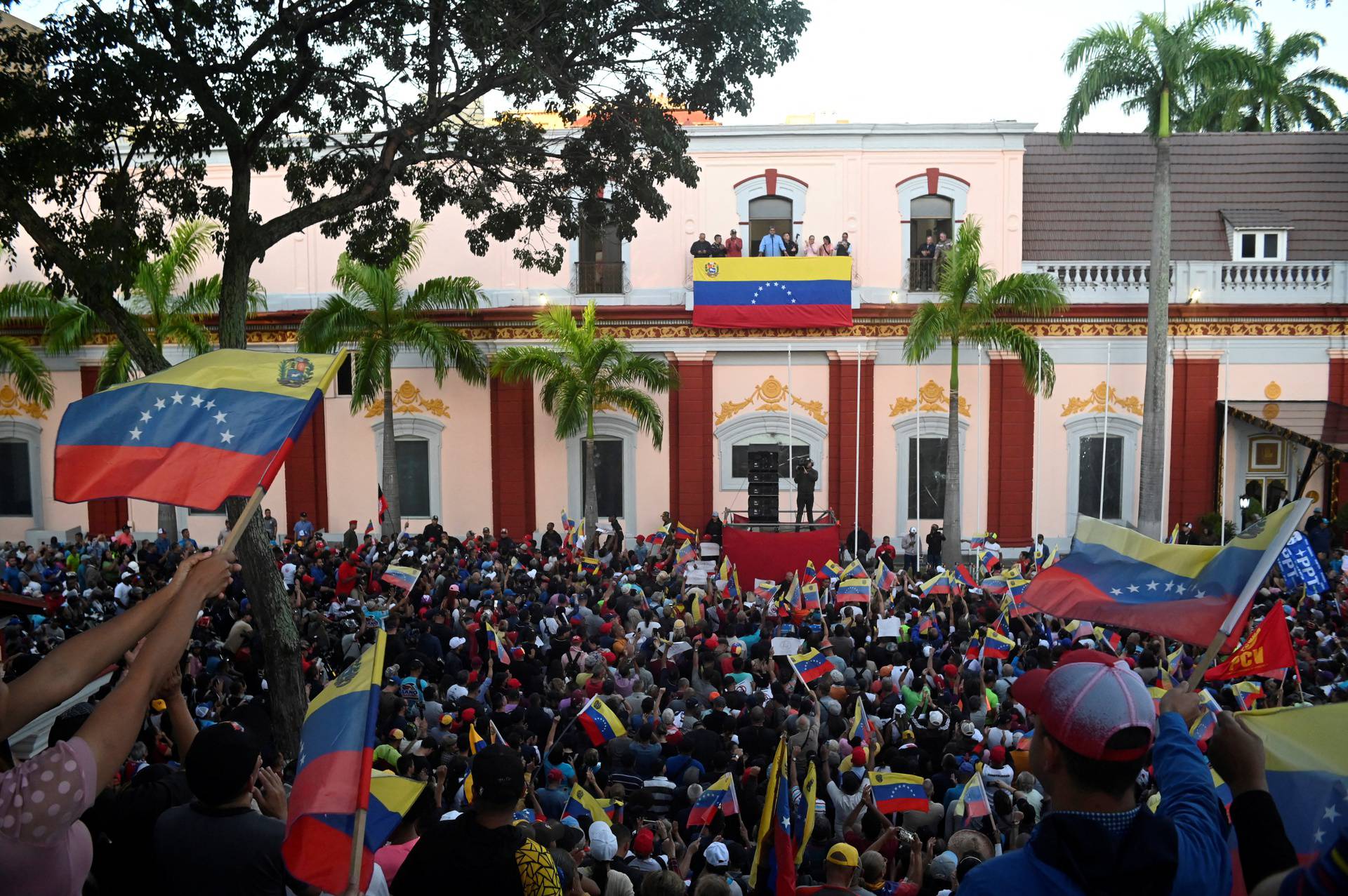 Venezuelan President Nicolas Maduro speaks to supporters in Caracas