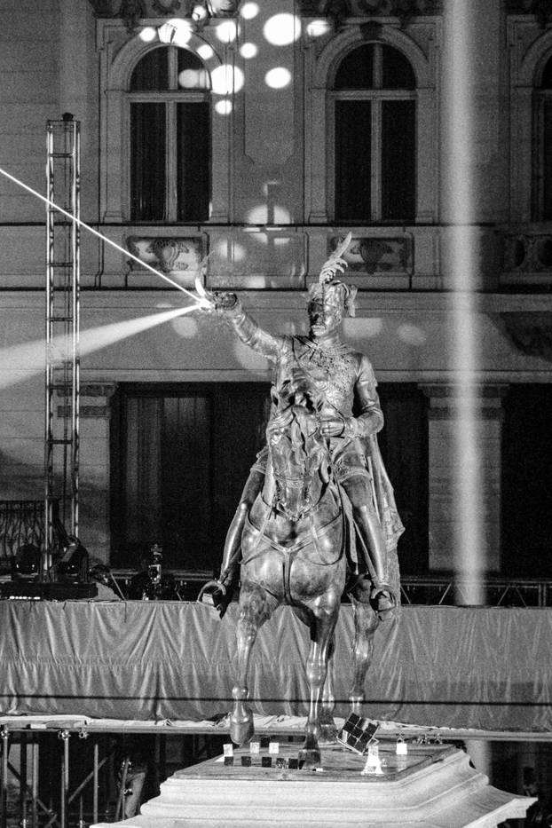 Zagreb: Svečano otkrivanje spomenika banu Josipu Jelačiću na istoimenom trgu, 15.10.1990.