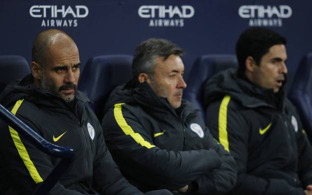 Manchester City manager Pep Guardiola before the match