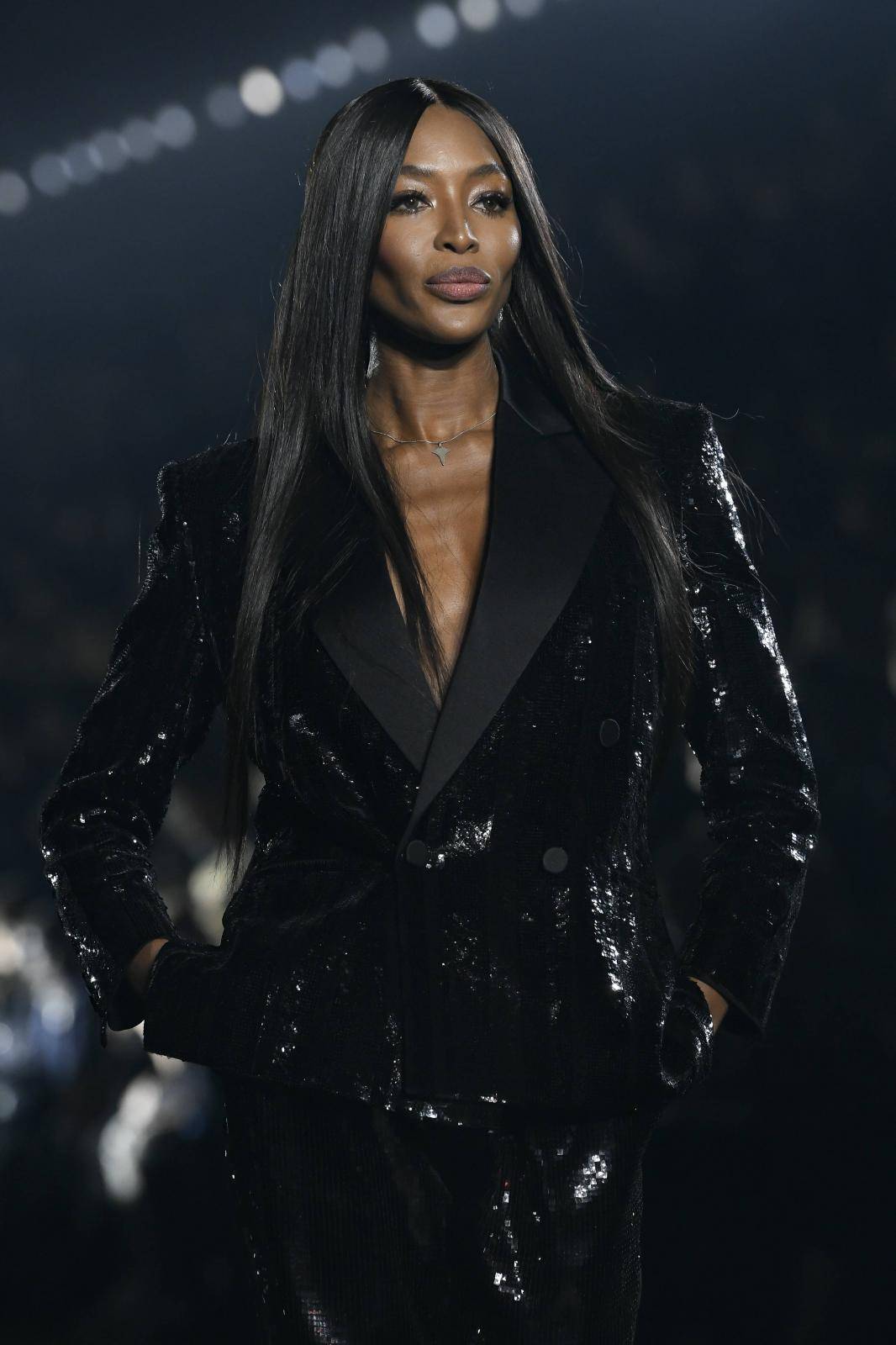 Naomi Campbell at SAINT LAURENT SS20 Runway during Paris Fashion Week  - Paris, France 24/09/2019