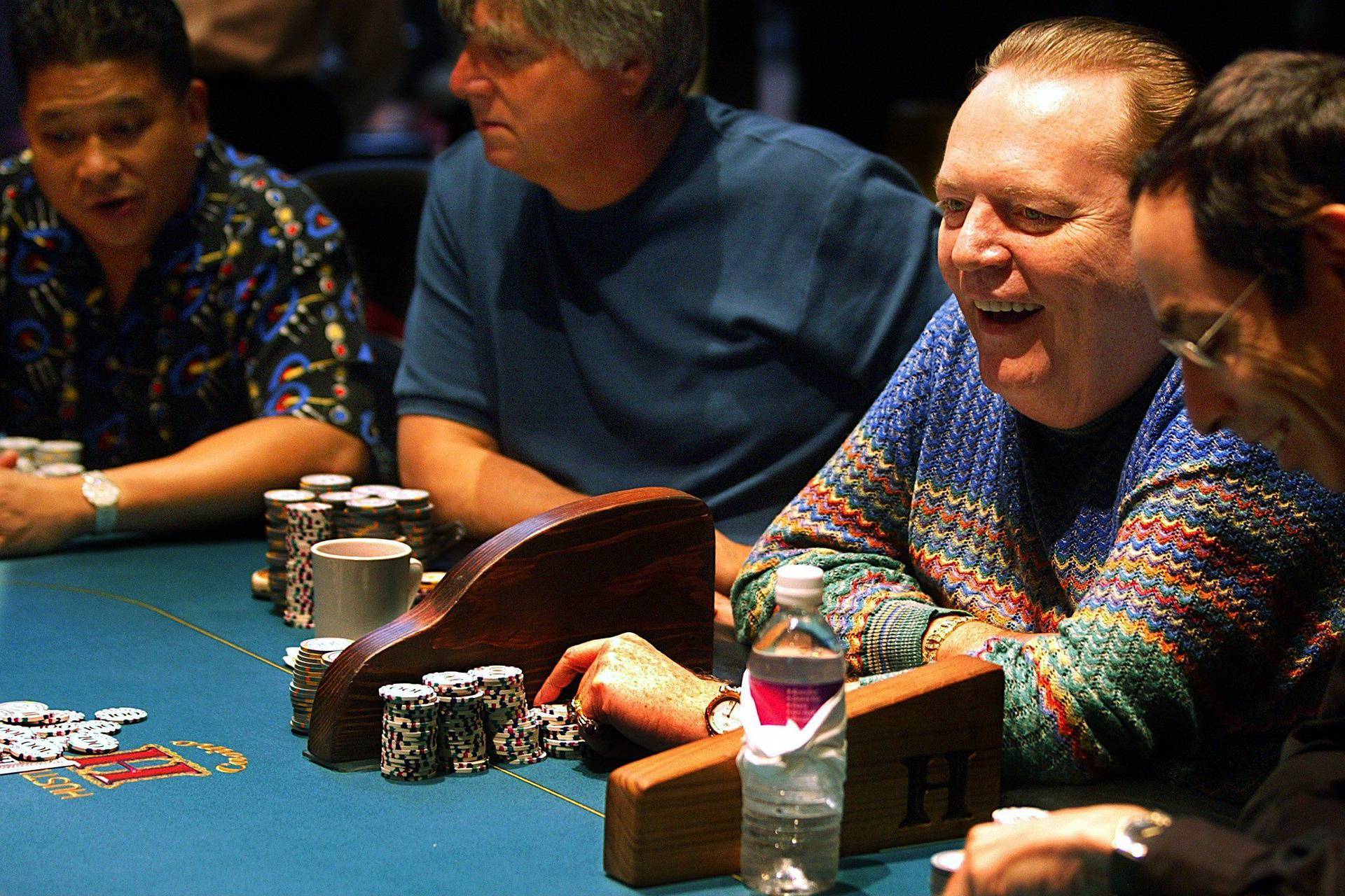 Larry Flynt plays poker at his Hustler Casino in Gardena, Los Angeles, California, USA