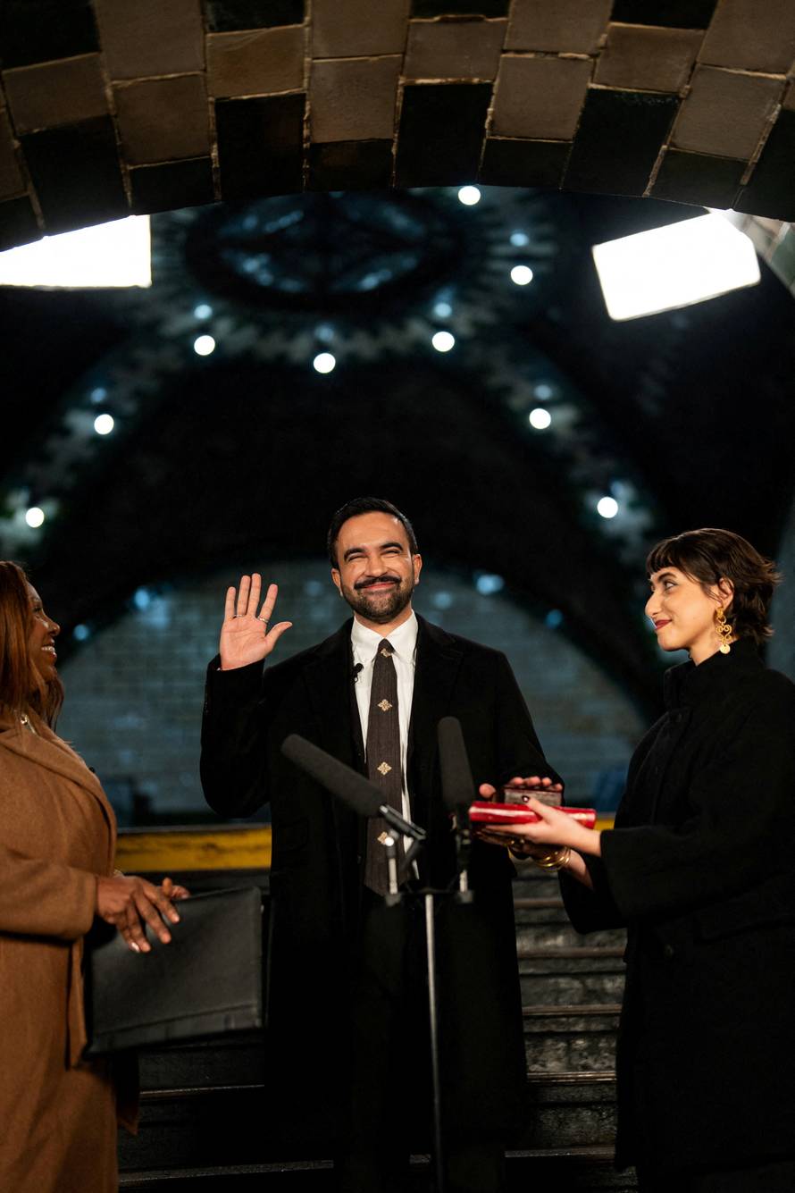 Zohran Mamdani is sworn in as mayor of New York City at Old City Hall Station, New York