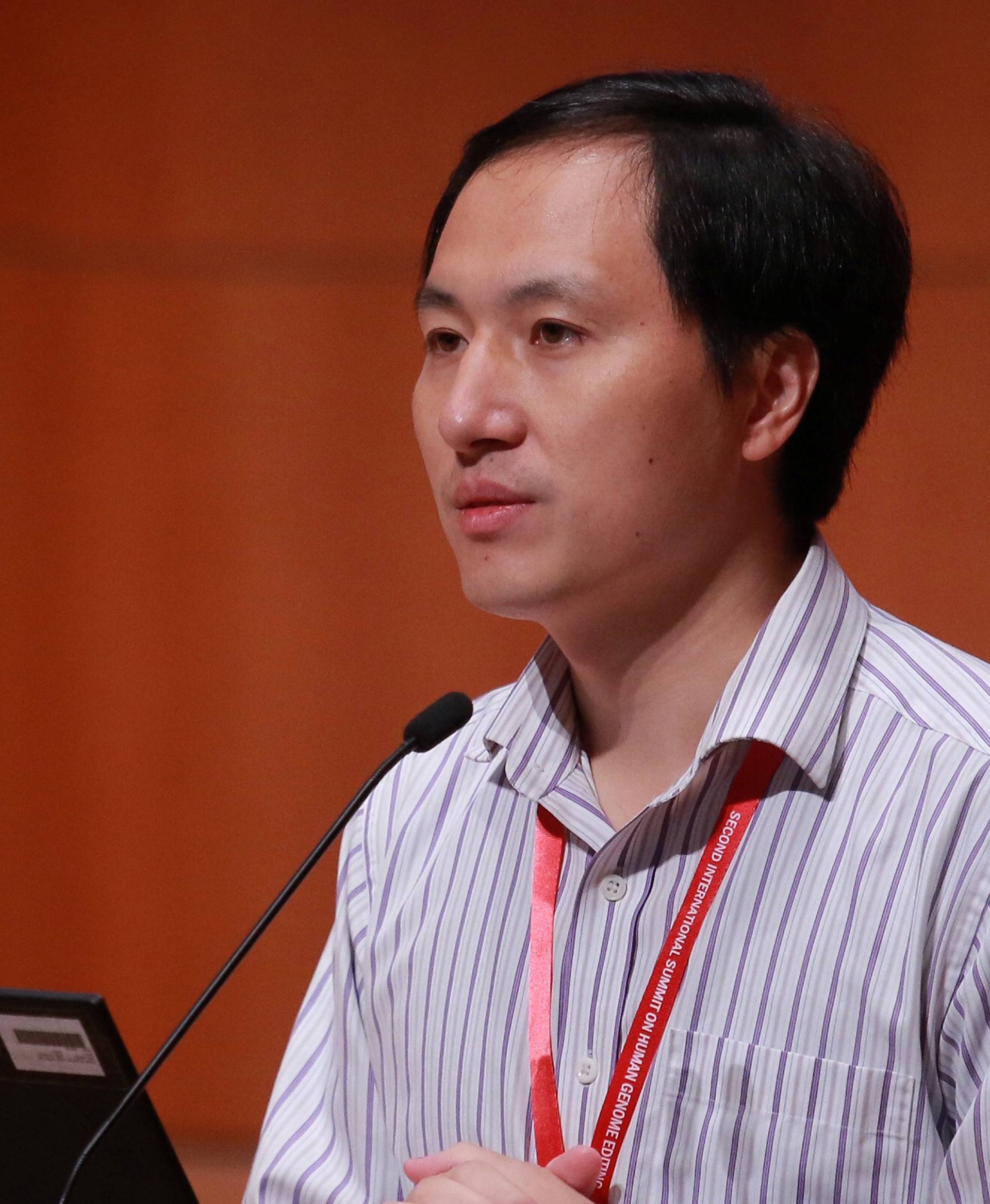 Scientist He Jiankui attends the International Summit on Human Genome Editing at the University of Hong Kong