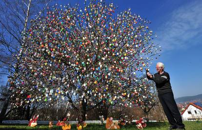 Točno 10.000 šarenih pisanica krasi neobično uskrsno drvo