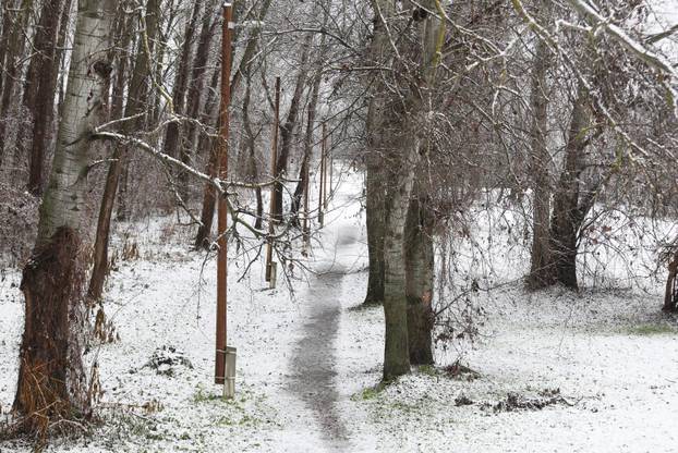 Snježni pokrivač je zabijelio je Osijek
