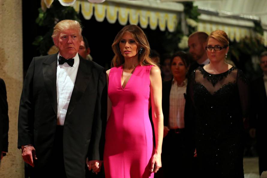 U.S. President Donald Trump and First Lady Melania Trump attend the 60th Annual Red Cross Gala at Mar-a-Lago club in Palm Beach, Florida, U.S