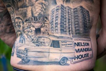 Dad gets full back Only Fools and Horses tattoo in tribute to "timeless" sitcom