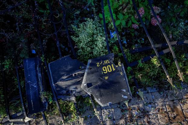 Aftermath of a Russian missile and drone attack in Kyiv