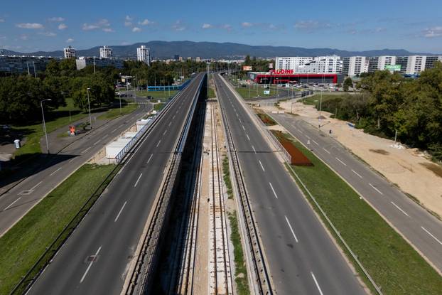 Napredak radova na Sarajevskoj cesti u Novom Zagrebu snimljen iz zraka