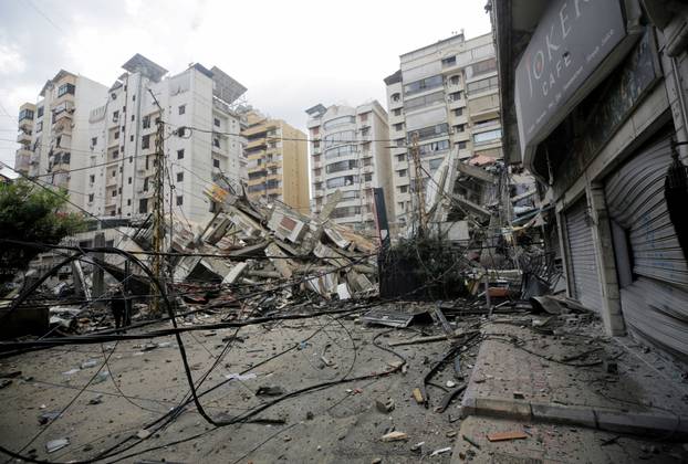 Aftermath of Israeli strikes on Beirut's southern suburbs