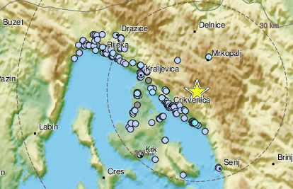 Dva slabija potresa zatresla su Kvarner: 'Kao grmljavina...'