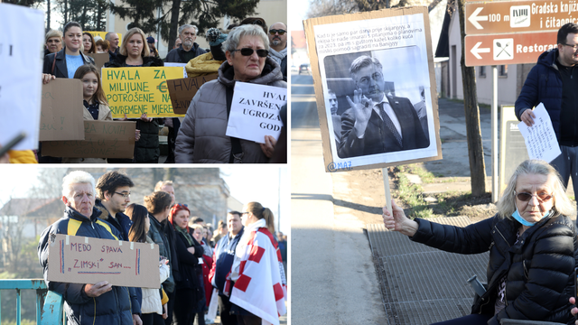 FOTO Petrinjci prosvjedovali zbog spore obnove i vladajućih: 'Hvala vam za laži i obećanja'