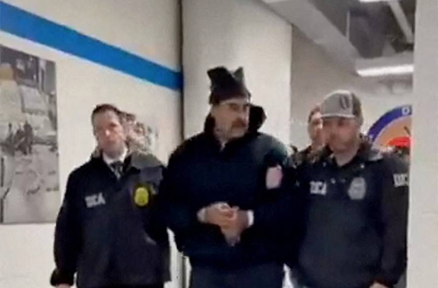 Venezuela's President Nicolas Maduro at the offices of the U.S. Drug Enforcement Administration (DEA) in New York