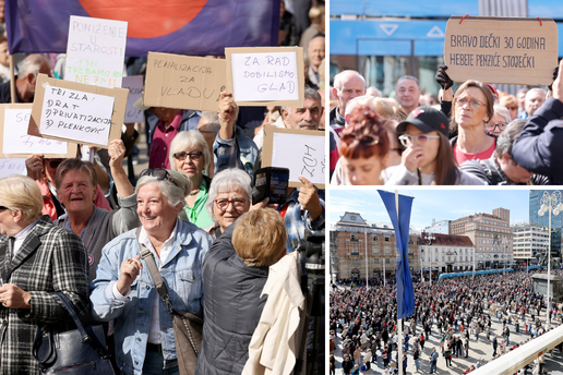 Umirovljenici na prosvjedu u Zagrebu: 'Ja sam penzić gol i bos, u kontejner guram nos...'