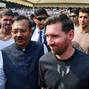 Argentine soccer star Lionel Messi on a whirlwind tour of India