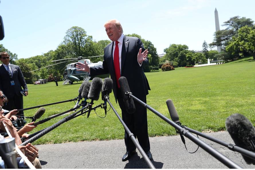 U.S. President Trump departs for travel to Japan from the White House in Washington