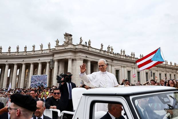Pope Leo XIV holds his first general audience in St. Peter's Square at the Vatican