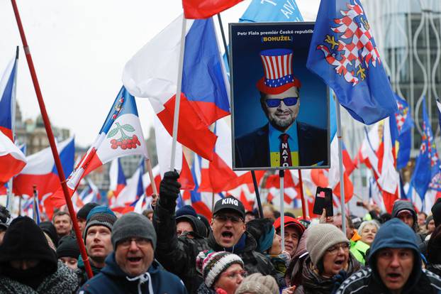 Antigovernment protest rally in Prague