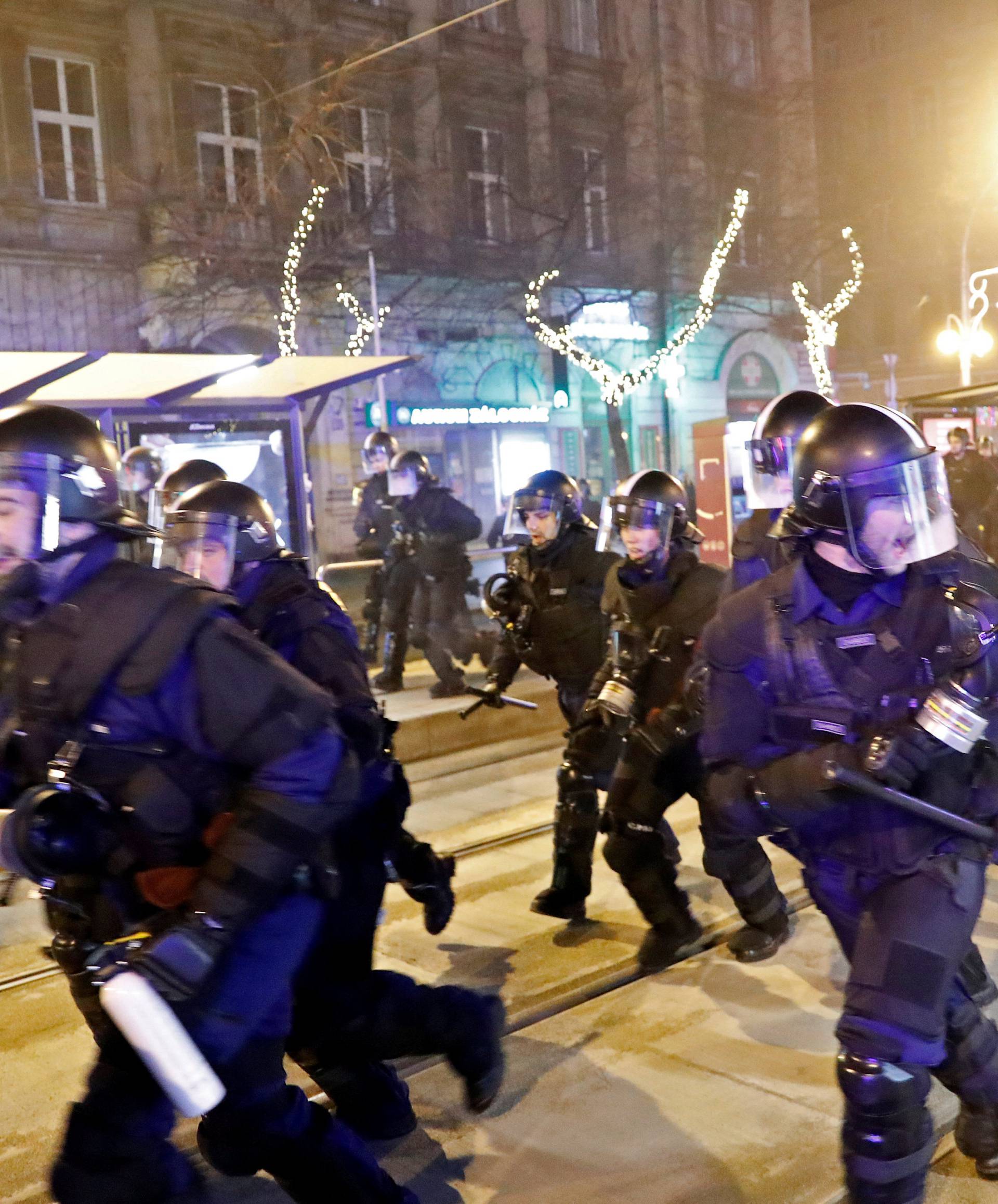 Protest against the new labour law in Budapest