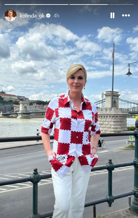 Kolinda u kockicama poslala poruku 'vatrenima': 'Uvijek uz vas. Samo hrabro i do pobjede'