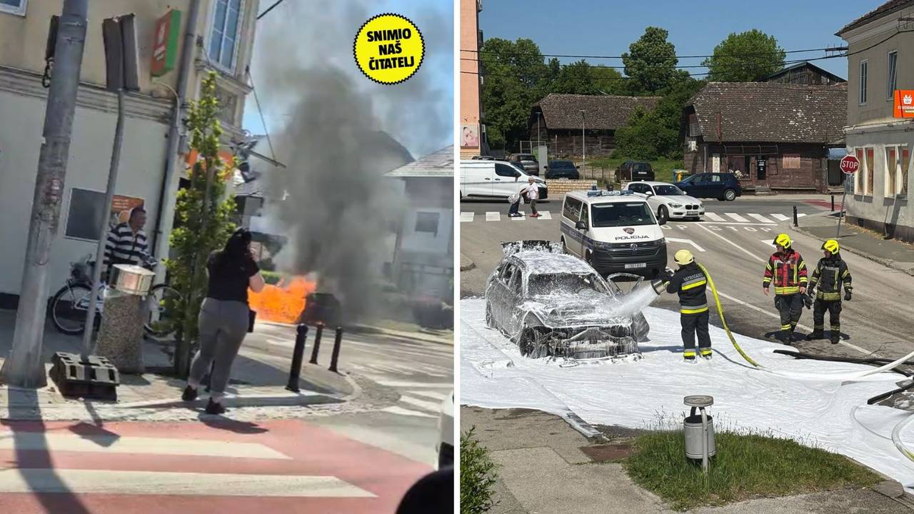 VIDEO Zapalio se BMW u Dugom Selu, ugasili su ga vatrogasci