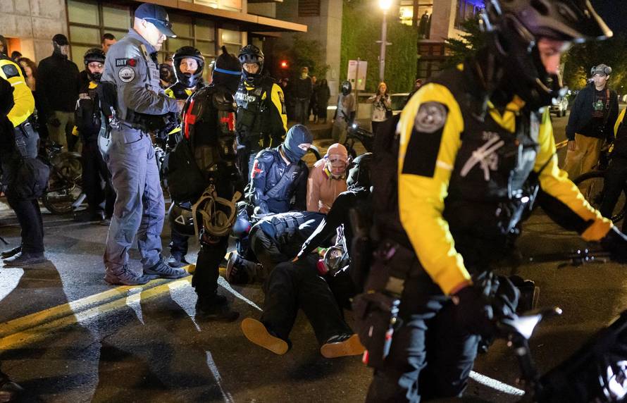 Protest outside ICE headquarters in south Portland