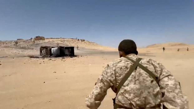 Saudi-backed Yemeni government forces clash with Yemen's Iran-aligned Houthis in a location given as near Al-Hazm