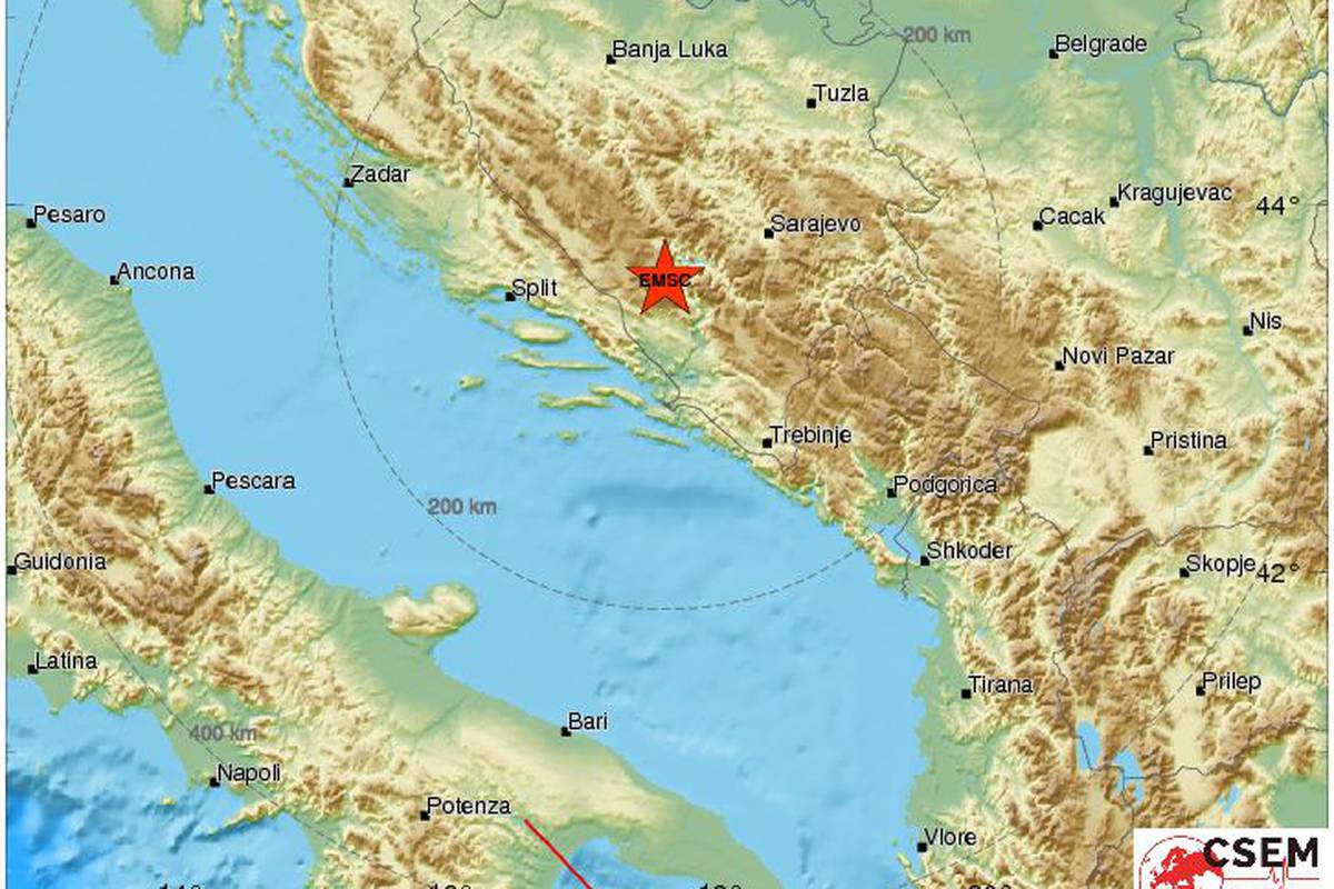 Potres zatresao područje južne Dalmacije: 'Treslo se i tutnjalo'