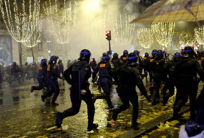 FIFA World Cup Final Qatar 2022 - France fans react on the Champs-Elysees during the final between France and Argentina