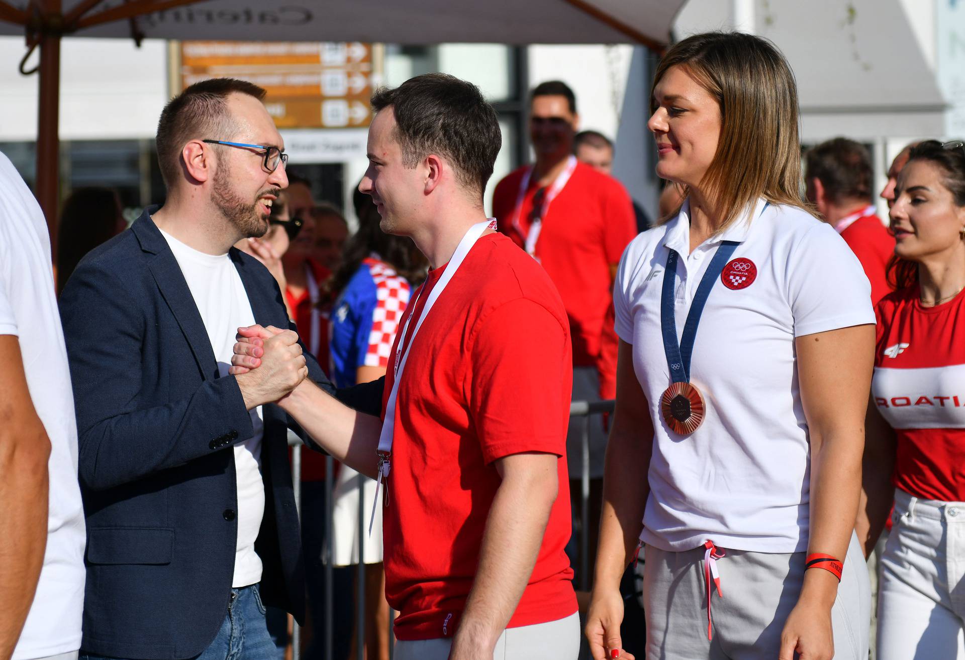 Zagreb: Doček hrvatskih olimpijaca na Trgu bana Jelačića