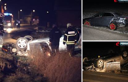 Teška nesreća kod Peteranca:  Auto na krovu, više ozlijeđenih