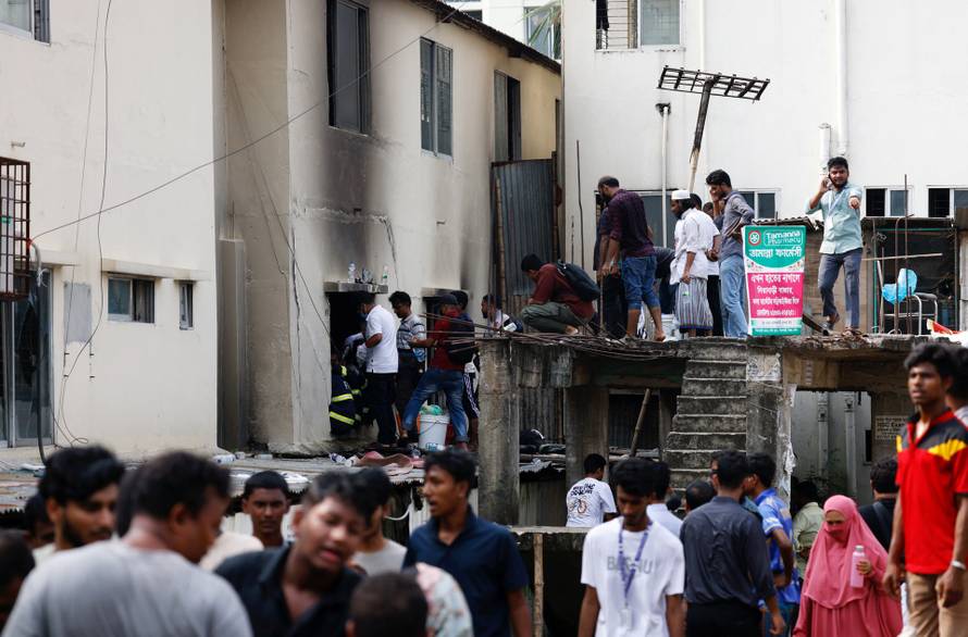 Air force training aircraft crashed into Milestone College campus, in Dhaka