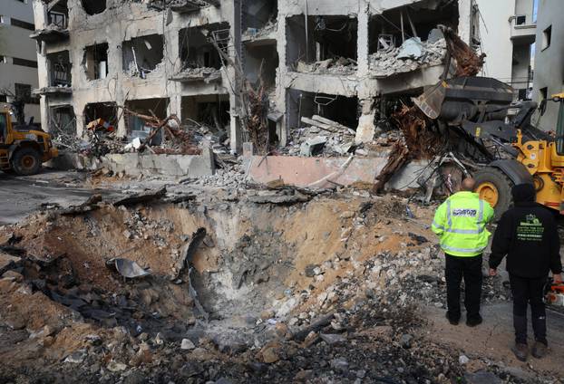 Aftemath of Iranian missile strike, after Israel and the U.S. launched strikes on Iran