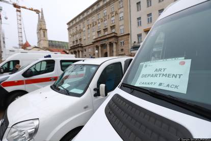 Zagreb: Na Trgu bana Jelačića traju pripreme za snimanje filma Canary Black 