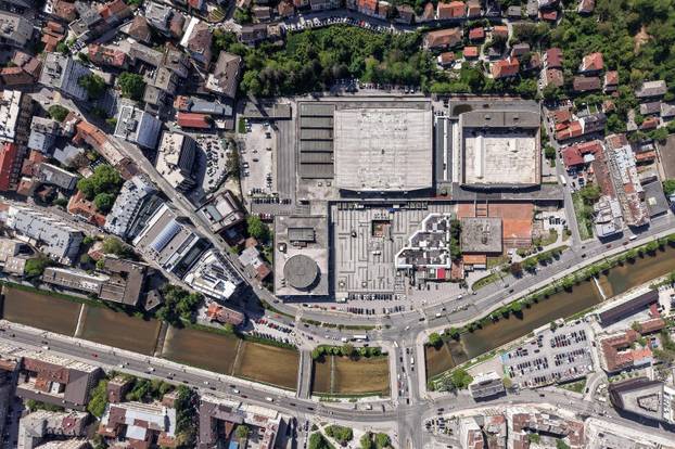 Sarajevo: Pogled iz zraka na dvoranu Skenderija