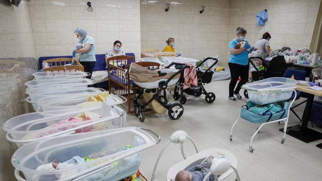 Babies born to surrogate mothers stranded in shelter amid Russia's invasion of Ukraine, in Kyiv