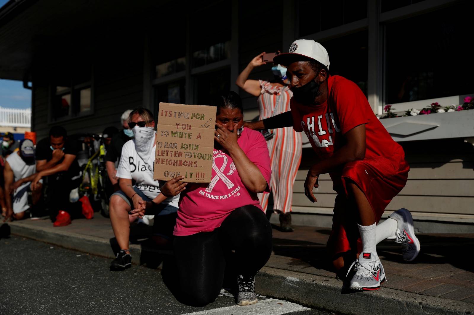 Protests against the death in Minneapolis police custody of George Floyd in New York