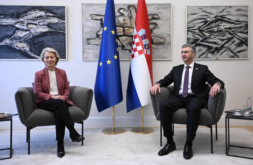 Zagreb: Sastanak predsjednika Vlade Andreja Plenkovica s predsjednicom Europske komisije Ursulom von der Leyen