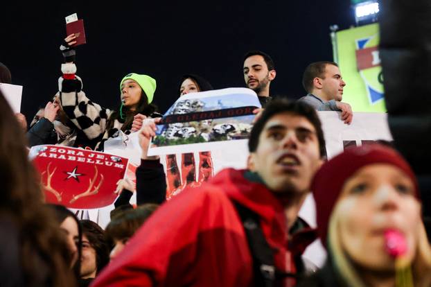 Anti-government protest following the Novi Sad railway station disaster, in Belgrade