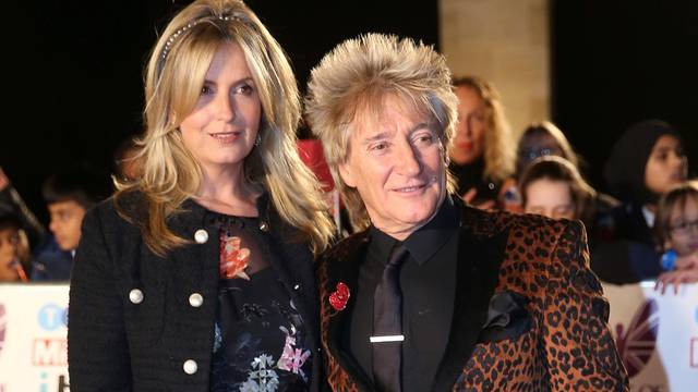 Singer Rod Stewart arrives with his wife Penny Lancaster for the Pride of Britain Awards in London