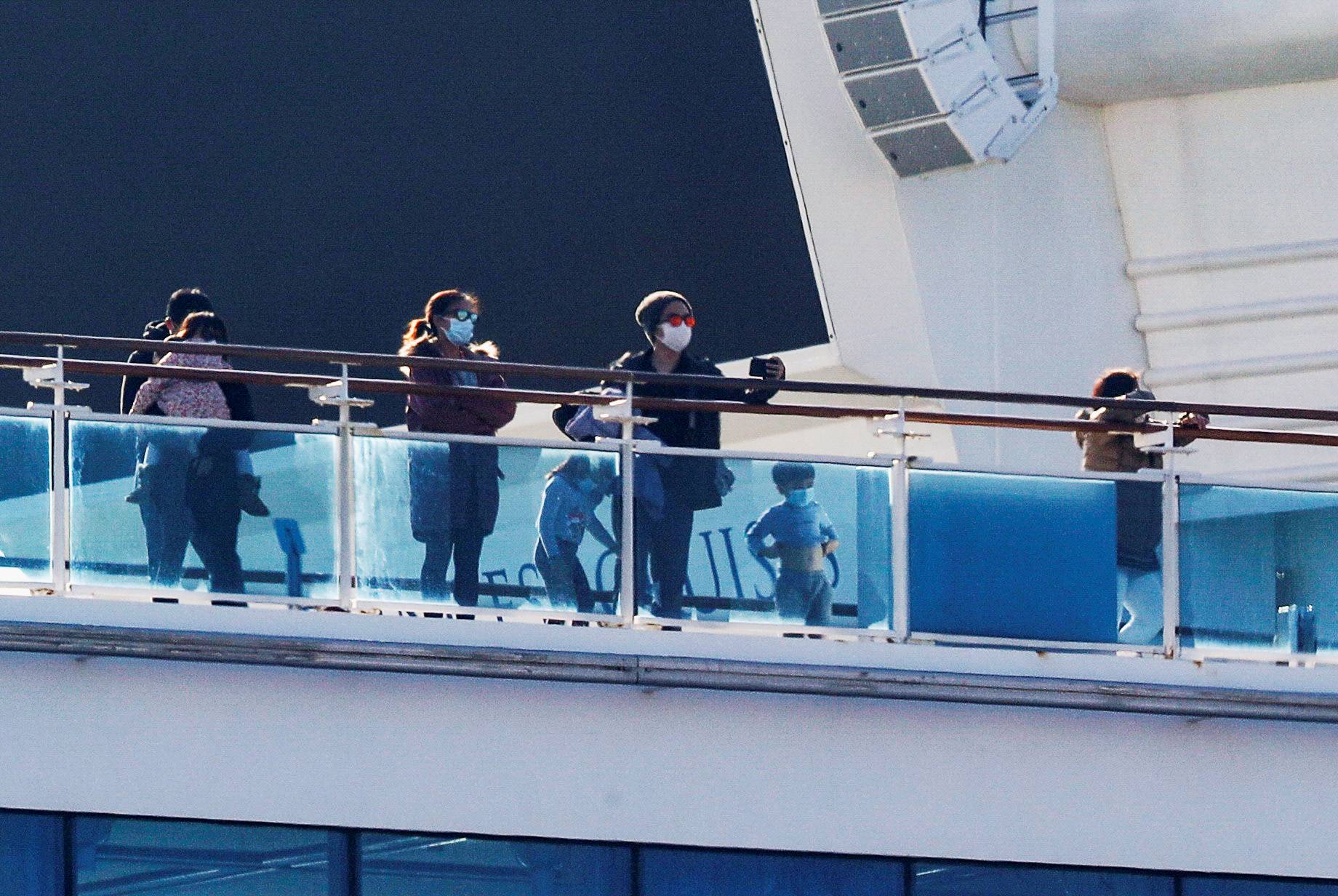 Cruise ship Diamond Princess at Daikoku Pier Cruise Terminal in Yokohama