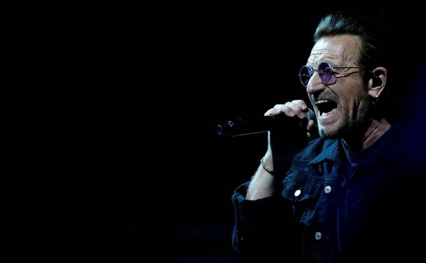 FILE PHOTO: Bono of U2 performs during the band
