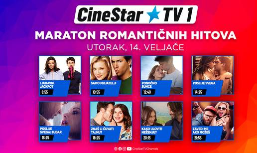 Provedite valentinovo uz romantične filmove na Cinestar TV-u