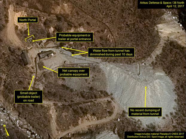 North Koreaâs Punggye-ri Nuclear Test Site is seen in commercial satellite imagery taken April 12
