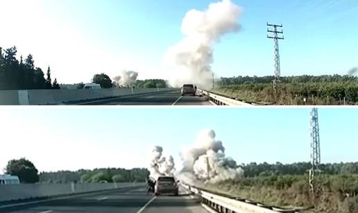 VIDEO Nevjerojatna snimka iz Izraela: Na autocestu je pala raketa, ovo je trenutak udara...