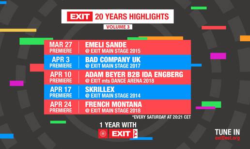 U susret proslavi 20 godina Exita – premijere nastupa Emeli Sande, Skrillexa i Montane!