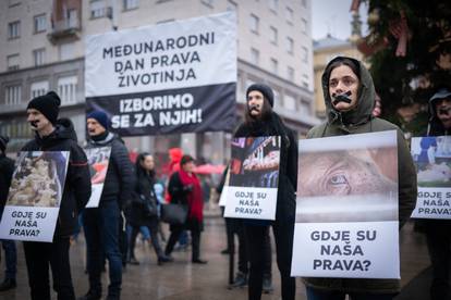 FOTO Izveli performans za prava životinja na Trgu bana Jelačića