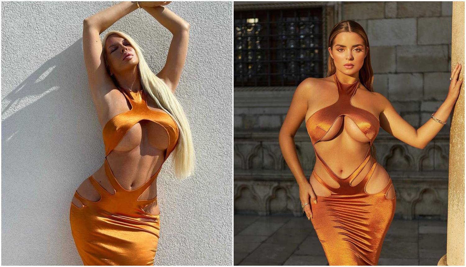 Zavodnice u narančastom: Demi Rose i Karleuša istaknule bujne obline u identičnim haljinama